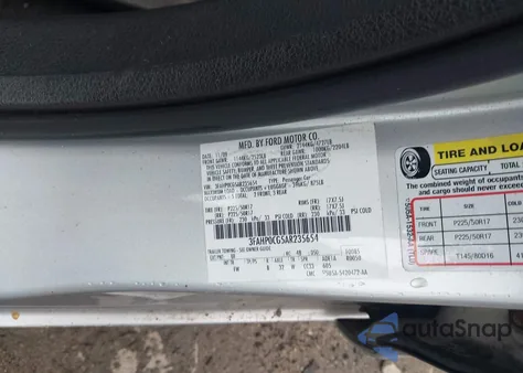 2010 Ford Fusion Sel из США, поврежденный, VIN 3FAHP0CG5AR235654